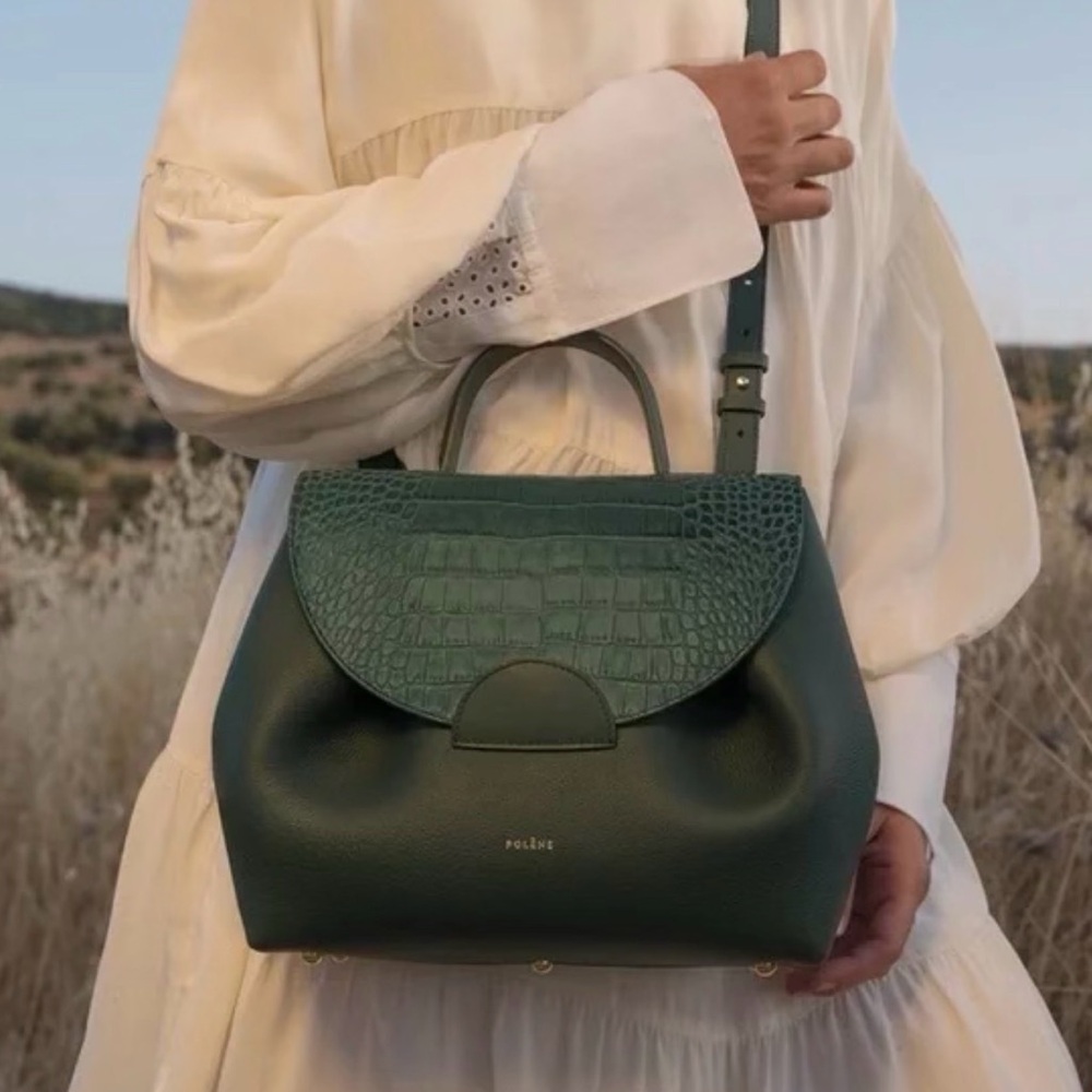Polene Numero Un Bag - Trio Green Crocodile